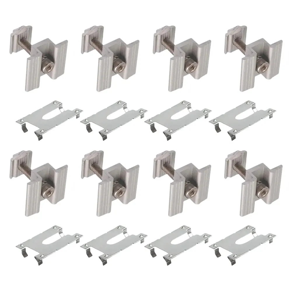 8pcs 40/45/30/35mm Solar Photovoltaic Bracket Medium Voltage Block Conductive Sheet Aluminum Solar Panel Clamps Tool Parts