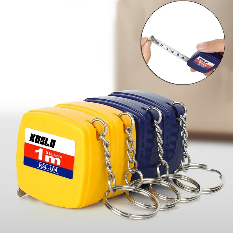 1 Meters Small Tape Measure Metric Portable Mini Steel Tape Measure with Keychain Gift Tape Measure Compact Carry Around