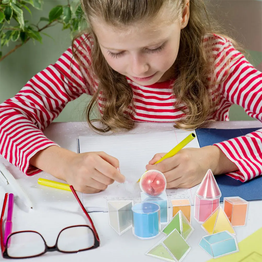 

2Sets Geometry Teaching Tools Transparent Geometric Solids Classroom Educational 3D Shapes Surface Area Unfolding Models Math
