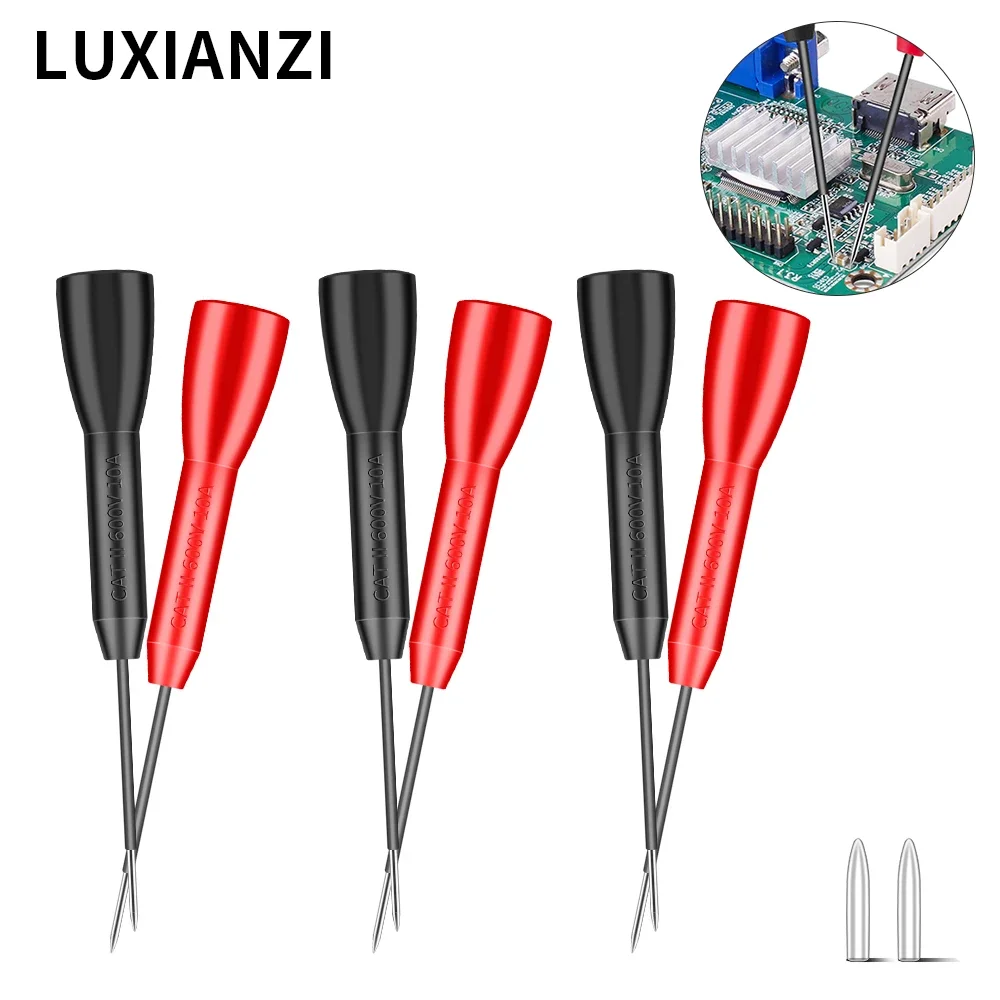 Końcówki LUXIANZI do sond multimetru wydłużają igły cyfrowy multimetr drut ołowiany długopis kabel sondy testowe Pin wymienna igła