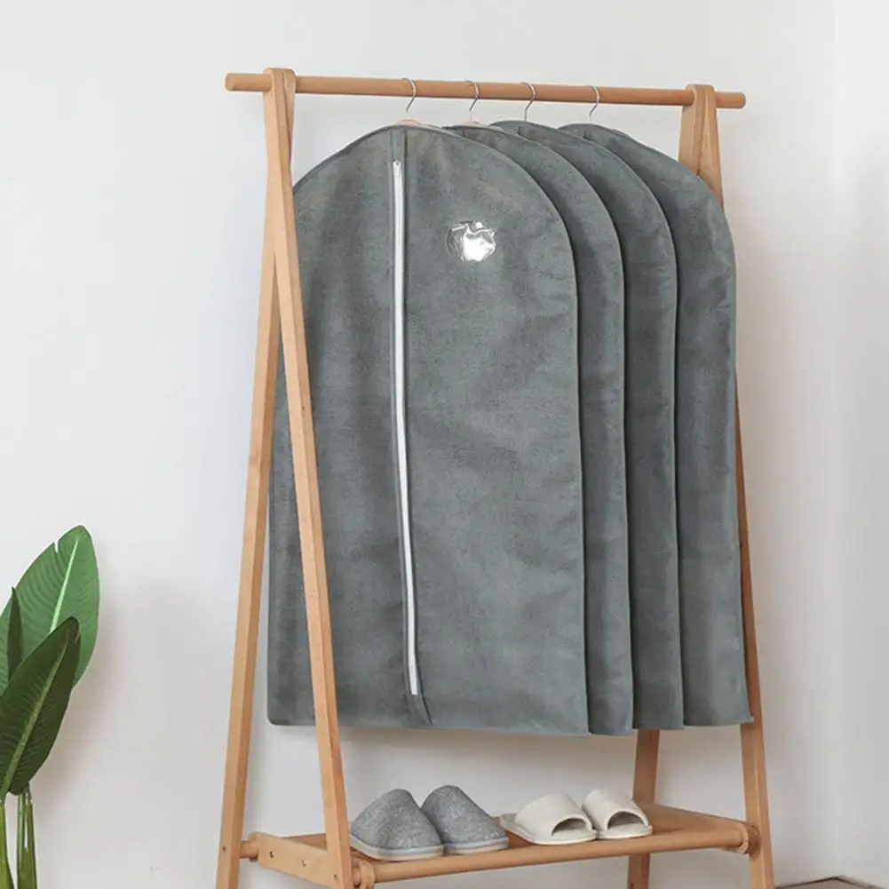 Great Clothes Hanging Cover Breathable Moisture-proof Non Woven Fabric Garment Bag Hanging Clothes Suit Protective Cover