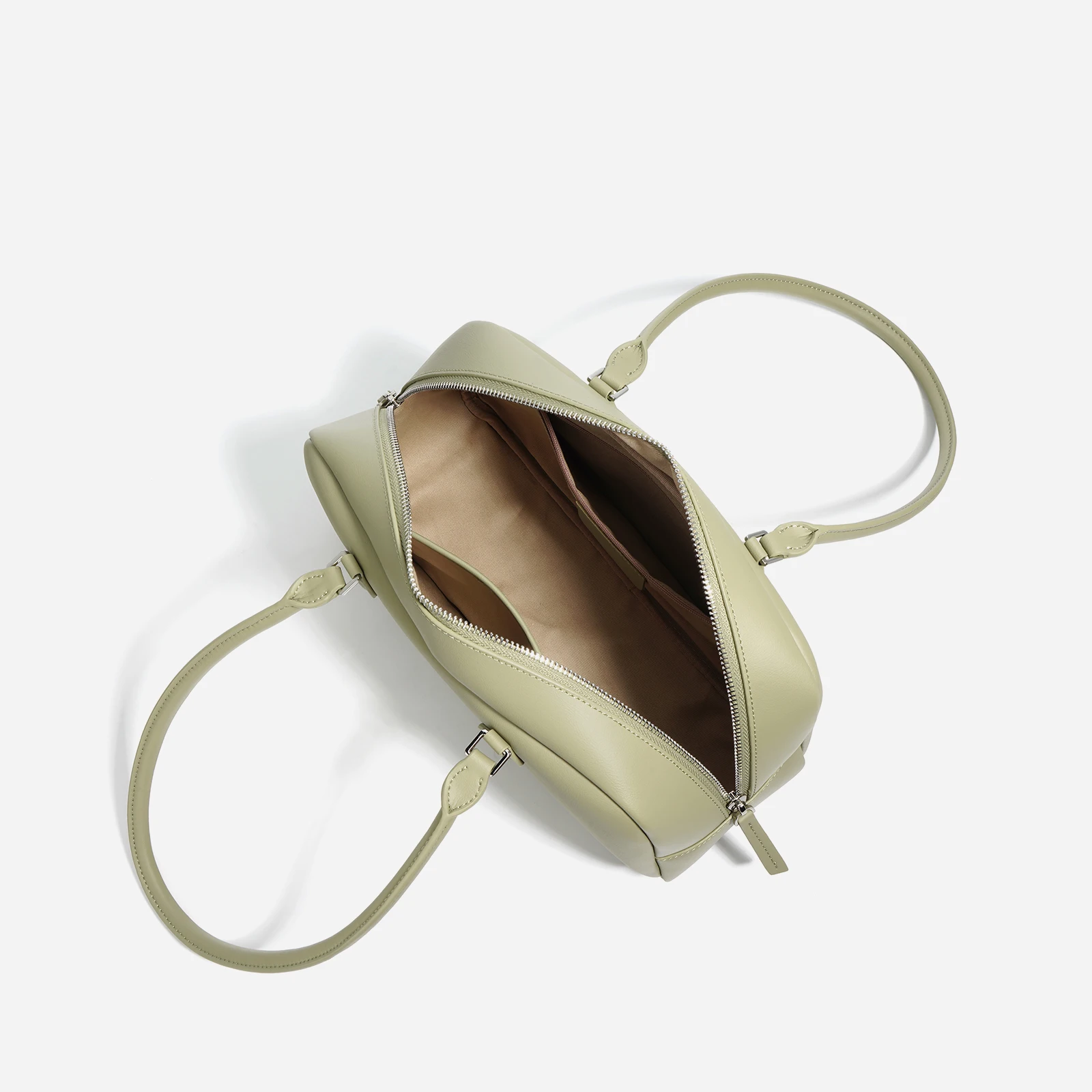 Macaron Color Genuine Leather TOTE Bowling Handbag For Women Large Capacity Versatile Shoulder Bag Fashion Armpit Underarm Bags