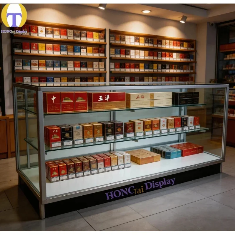 custom.Modern Frame Glass Showcase Cabinet 4 Feet 6 Feet Lockable LED Lit Display Smoke Shop Retail Shoppi