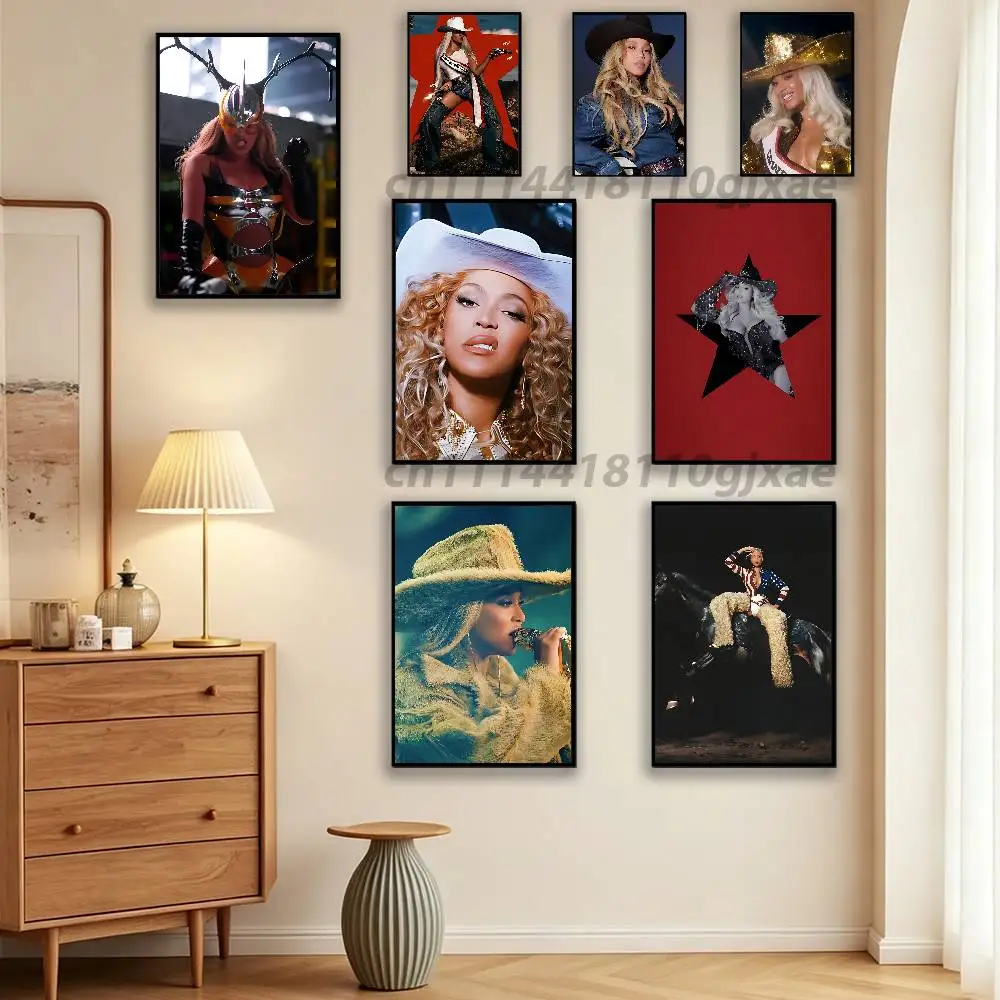 B-Beyonce Cowboy Carter Lemonade Poster HD Waterproof Self-Adhesive Wall Art – Multi-Scene Use, Top Gift Pick