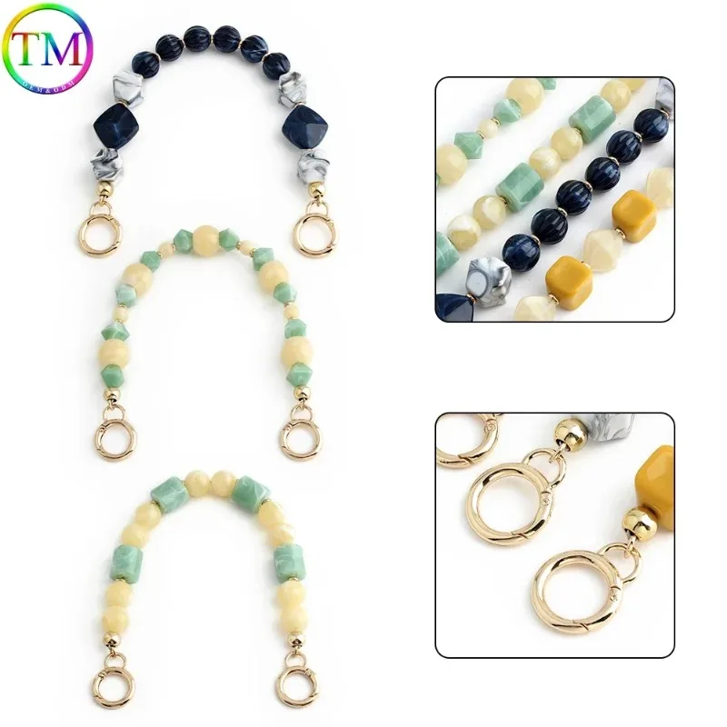 8 Models Stylish Short Resin Bag Chain Strap - Ideal Accessory for Handbags, Clutches, and Totes with Wooden Handles