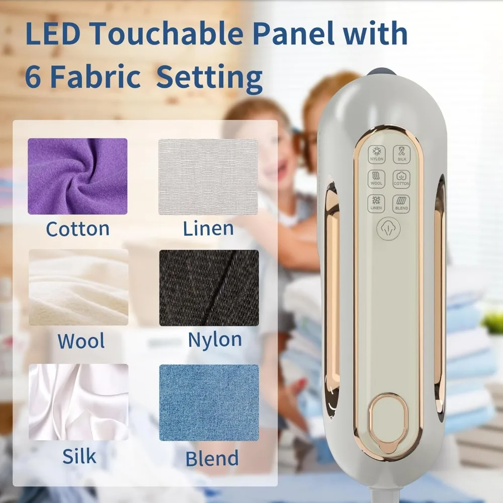 مكواة بخار للسفر للملابس: مكواة بخار احترافية صغيرة الحجم محمولة باليد للسفر للتجاعيد على قميص الفستان (رمادي)