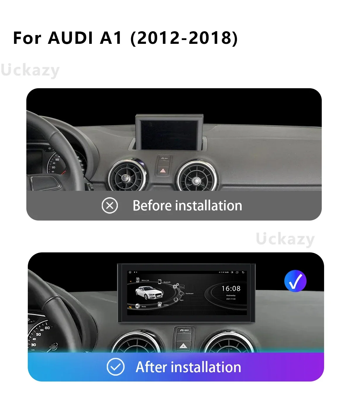 Android 13 Wireless Carplay Car Radio For AUDI A1 2012-2018 Video Multimedia GPS Navigation Stereo Screen Head Unit Audio