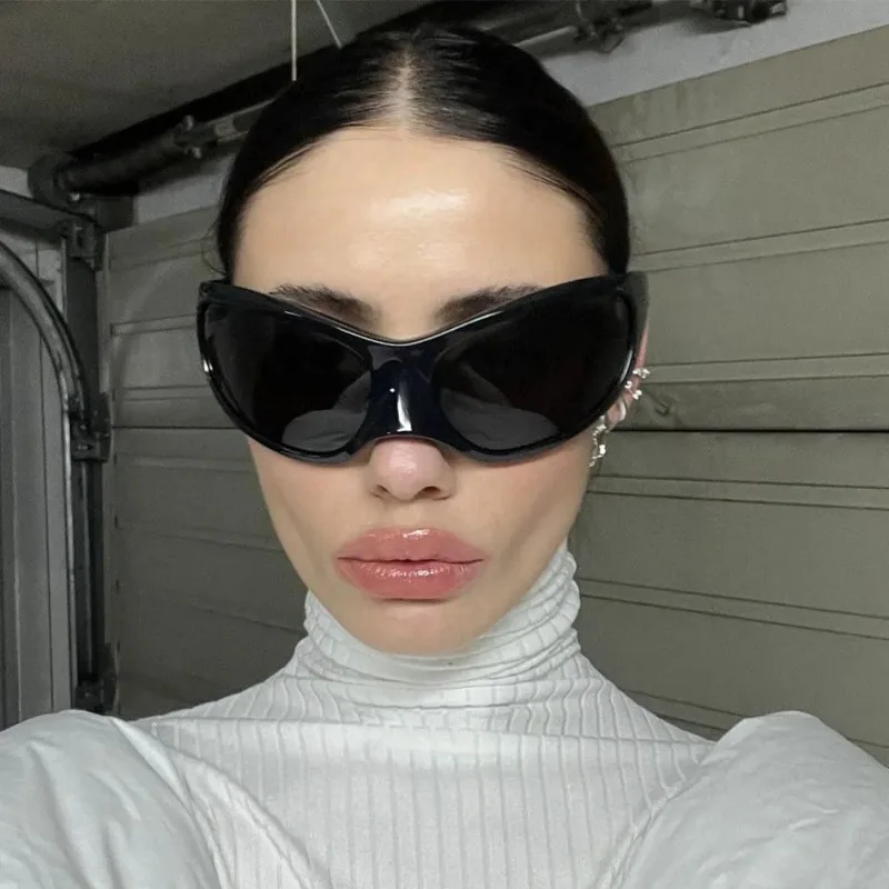 New Y2K Punk Sunglasses Women Men Luxury Brand Designer Trendy Sun Glasses Vintage Oversized Steampunk Glasses UV Gafas De Sol