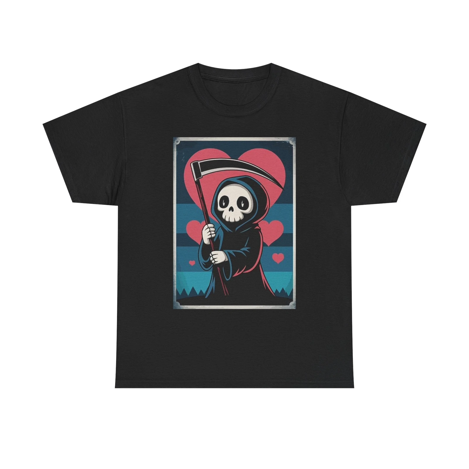 

Футболка Grim Reaper Love Hearts с графическим рисунком унисекс из плотного хлопка