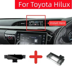 Car Phone Holder For Toyota Hilux 2017 - 2021 2022 2023 Car Styling Bracket GPS Stand Rotatable Support Mobile Accessories