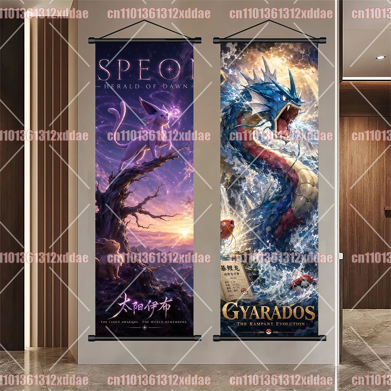 High-quality Pokémon Anime Scroll Art ARceus Darkrai Gyarados Eevee Arcanine Snorlax Ampharos Art Poster Children's Holiday Gift - view 5
