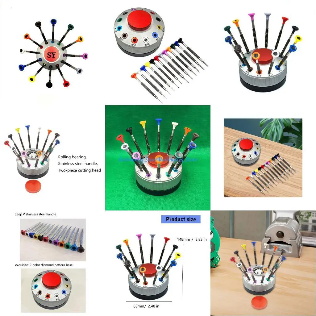 

573B 12pc Slip Resistant Rotary Screwdriver Micro Grooved Teeth And Sturdy Steel Tips For Professional Use