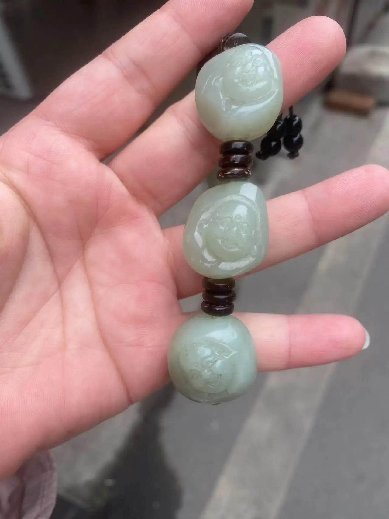 

Exquisite Natural Nephrite Bracelet HandCarved Buddha head attestation hetian jade Handring Bracelet Men WOMEN Jewelry Gift