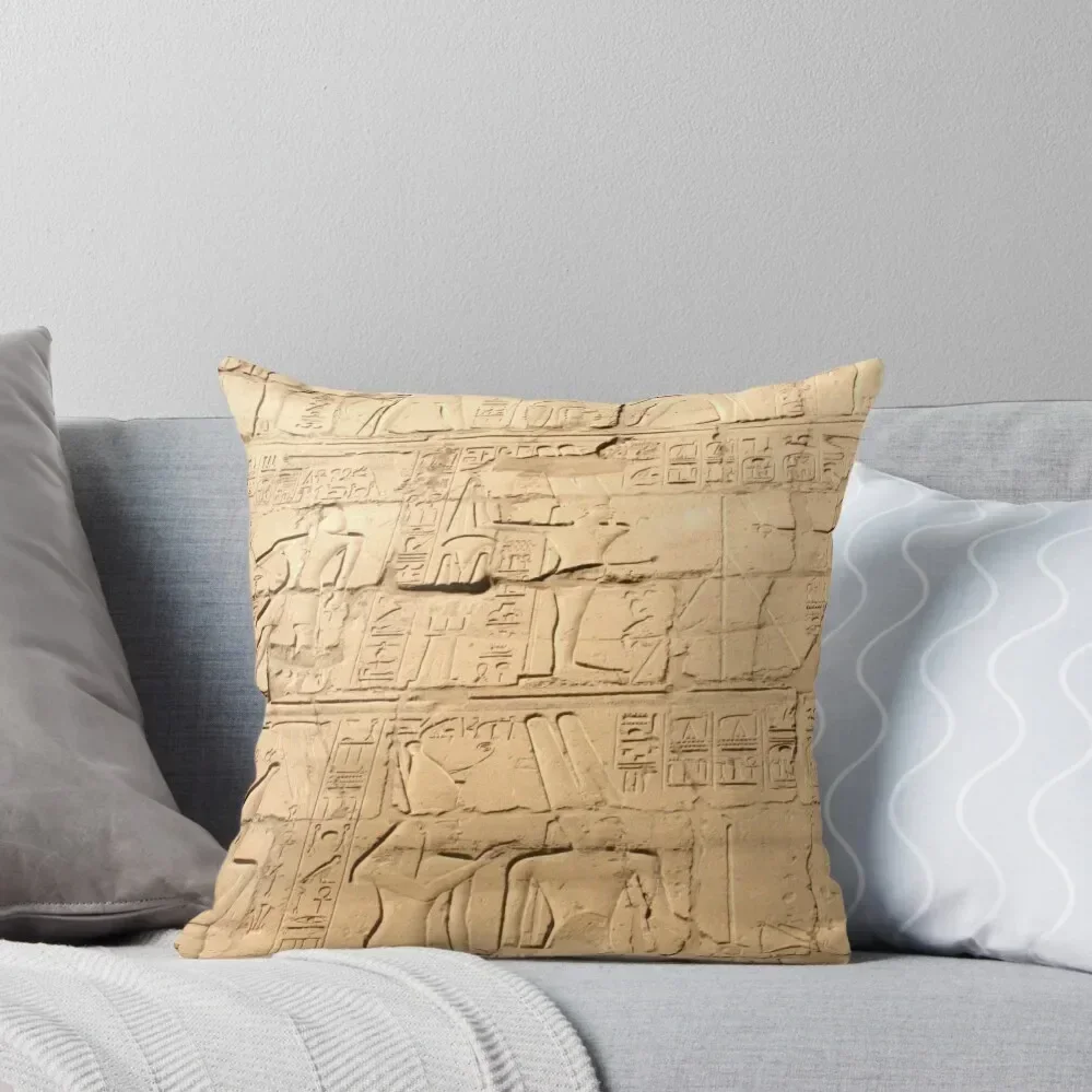 

Karnak Temple Luxor Egypt Wall of Hieroglyphics Throw Pillow Christmas Cushion For Home Pillowcases pillow