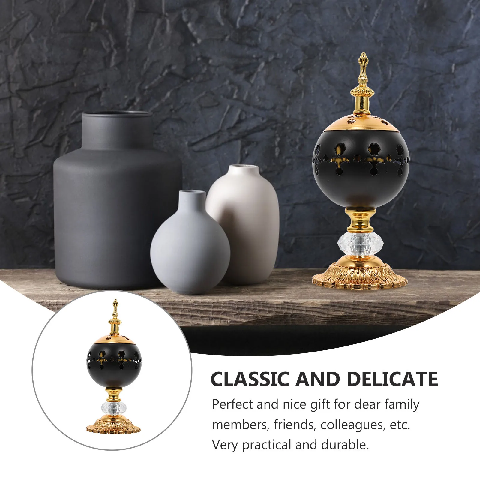 

1pc Hollow Iron Art Censer Decor Premium Incense Burner For Home Study Bedroom Yoga Studio Aroma Stove Ornament