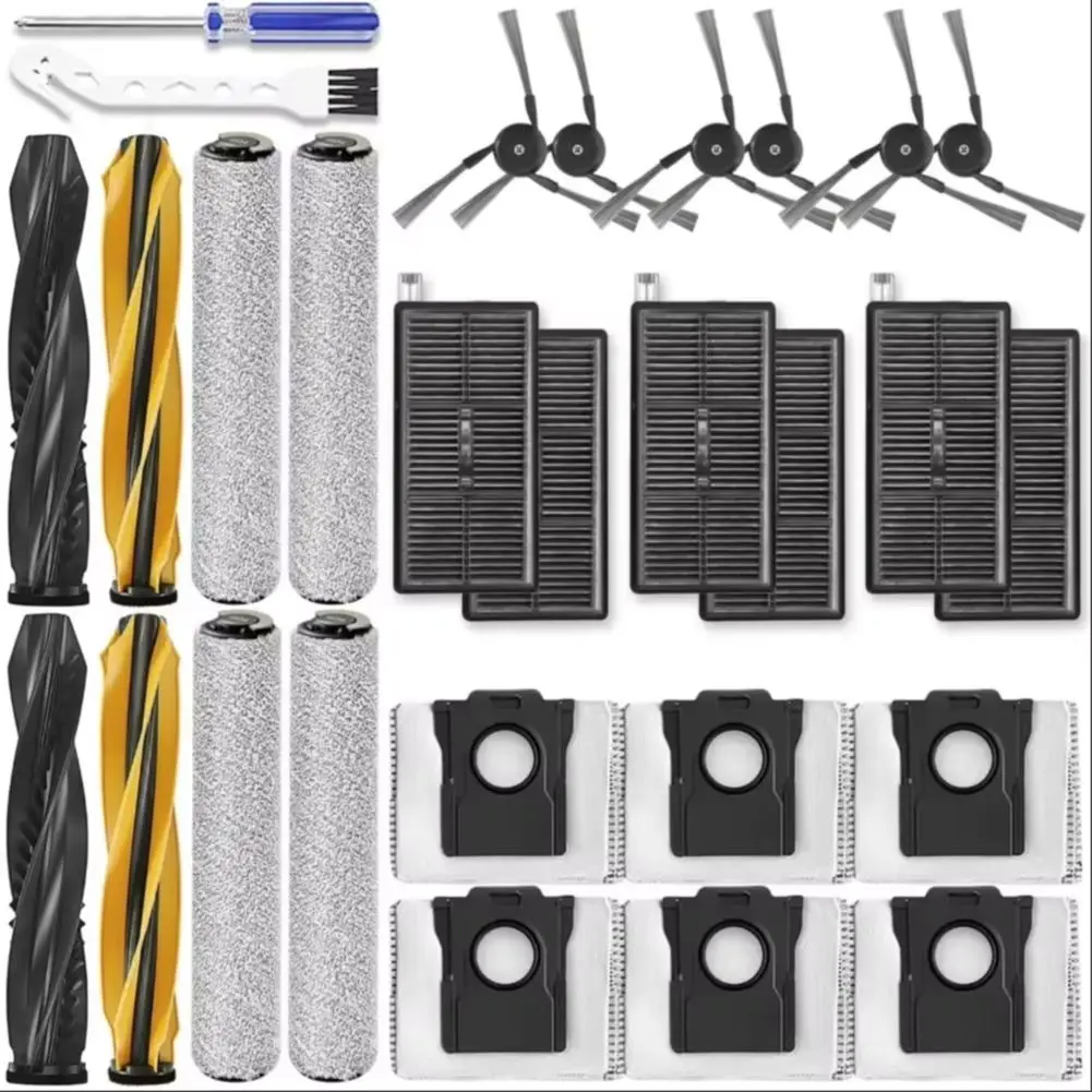 

Main Brushes Roller Wipes Filters Side Brushes Dust Bags Screwdrive Kit For Dreame Aqua10 Ultra Roller Robot Vacuum Cleaner Part
