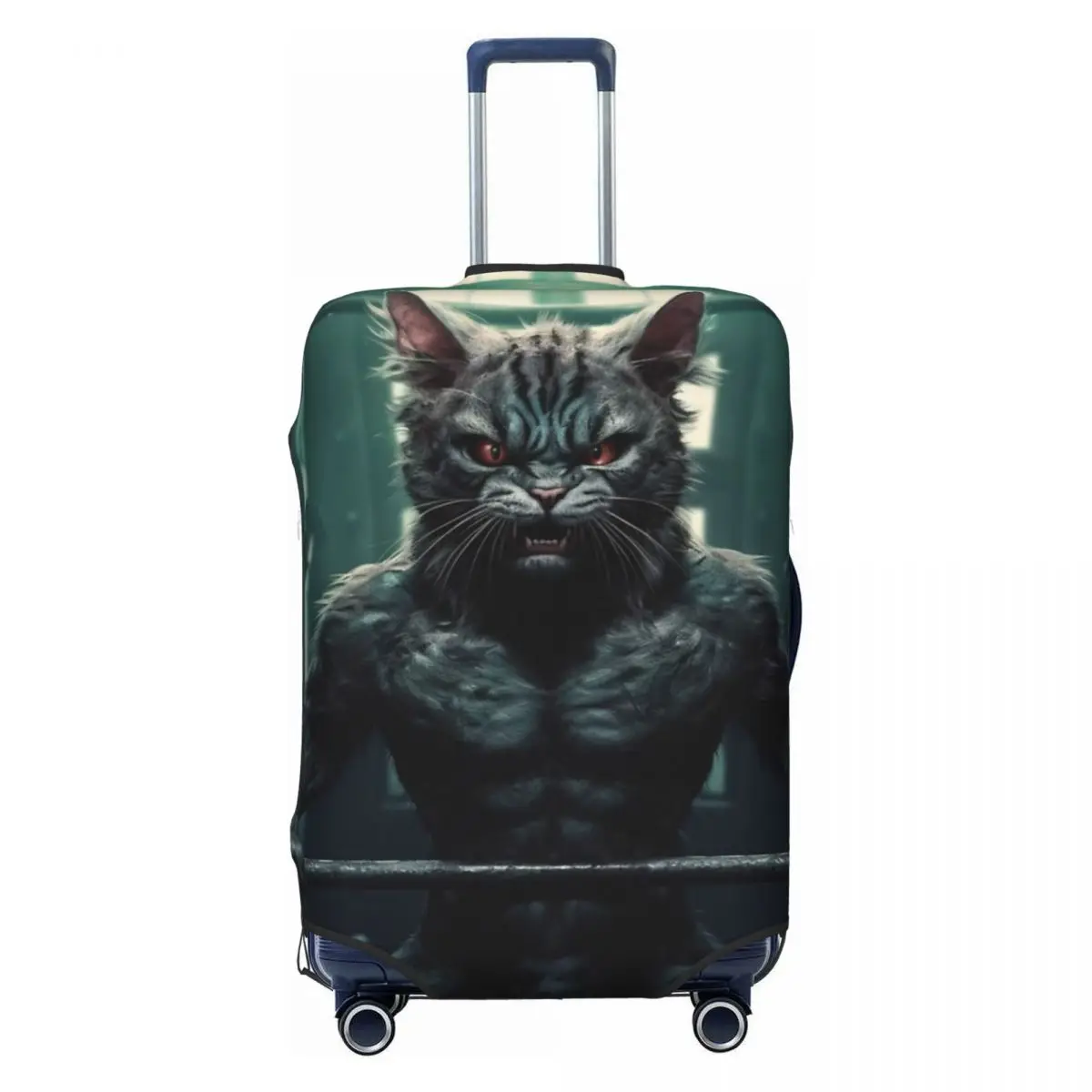 

Strenght Scary Cat Miaw Print Luggage Protective Dust Covers Elastic Waterproof 18-32inch Suitcase Cover Travel Accessories