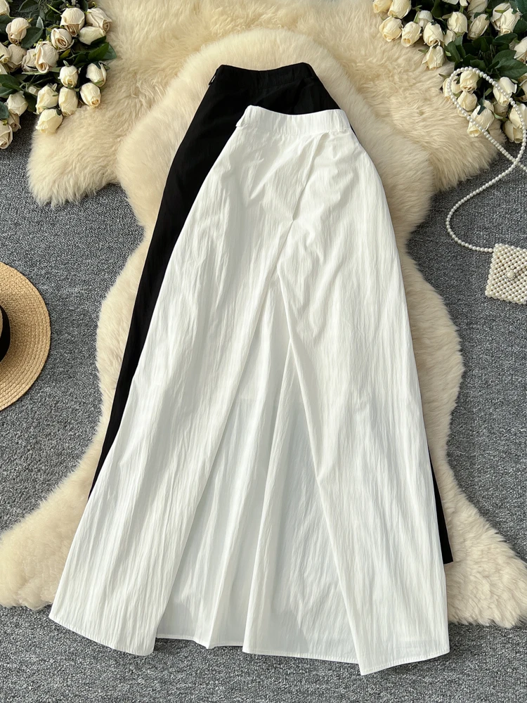 

Ele High Waist A-Line Asymmetrical Skirt Women's plus Size Slimming Maxi Dr Korean Sle Commute Ci Scenarios