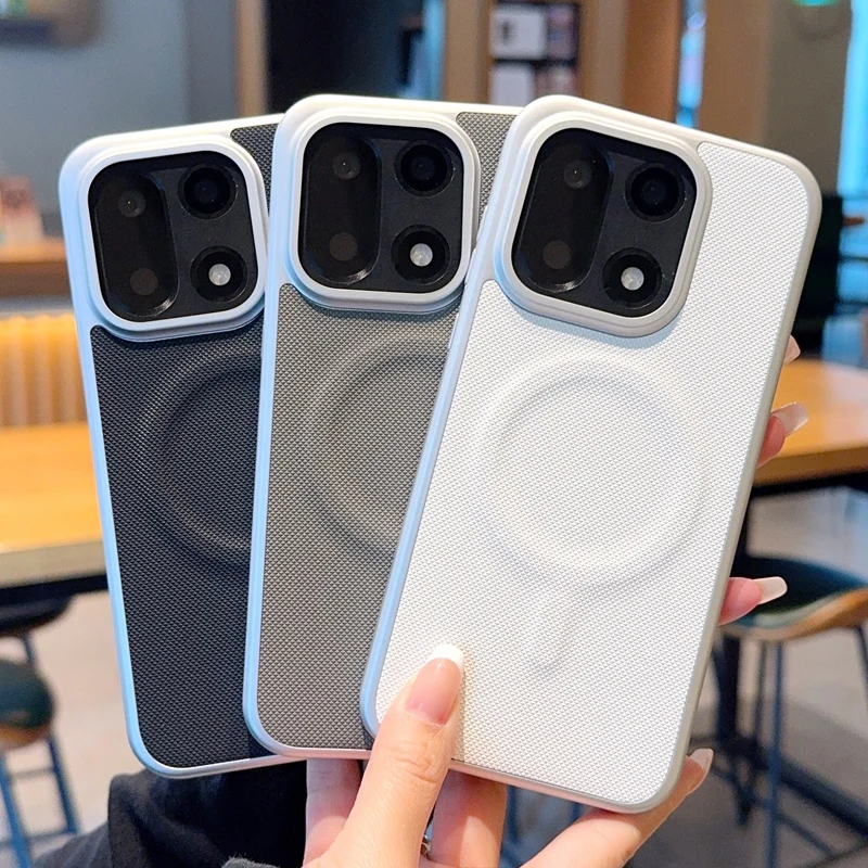 

Fashion Phone Case For OnePlus 15 Magnetic PC Hard Shell Protection Solid Color Shockproof Back Cover