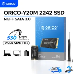 ORICO M.2 SATA3.0 SSD 2242 TLC NAND SATA III 6Gbps Internal M.2 SSD NGFF State Drive for Desktop Laptop Notebook Y20M