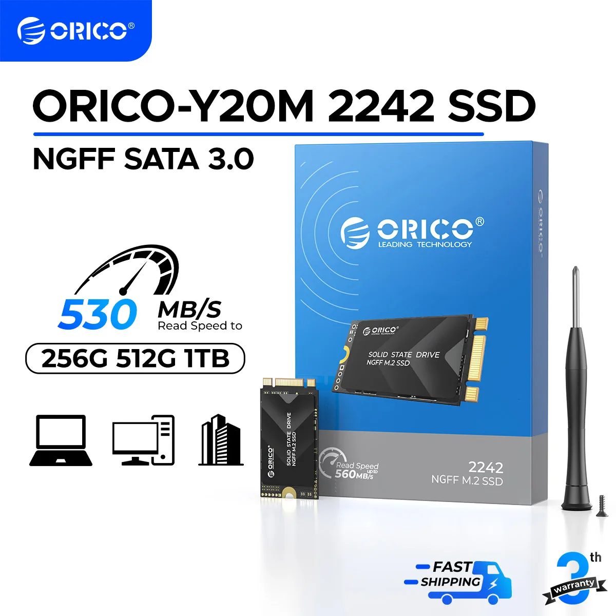 ORICO M.2 SATA3.0 SSD 2242 TLC NAND SATA III 6Gbps Internal M.2 SSD NGFF State Drive for Desktop Laptop Notebook Y20M