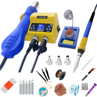 2 In 1 Digital Soldering Station ,soldering Iron + Hot Air Gun BGA SMD Welding Rework Tool, Full Color LED Display Screen 8909D