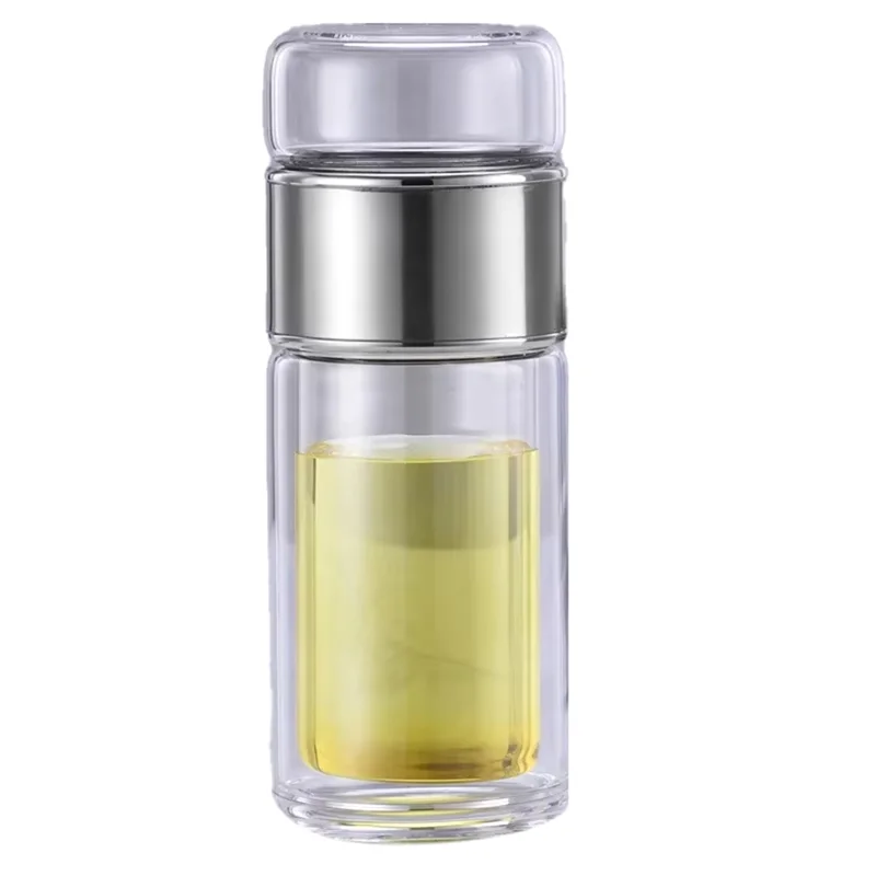 

A33Z-Бутылка для чайной воды из боросиликатного стекла - двухслойный стакан для заварки с чайным фильтром, посуда для ежедневного использования