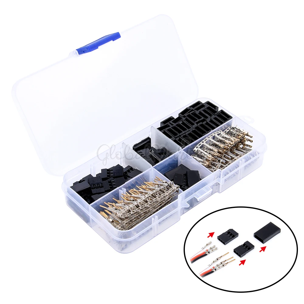 30 Sets Servo Plug Male Female Connector Crimp Pin Kit Compatible for Hitec Spektrum RC Parts