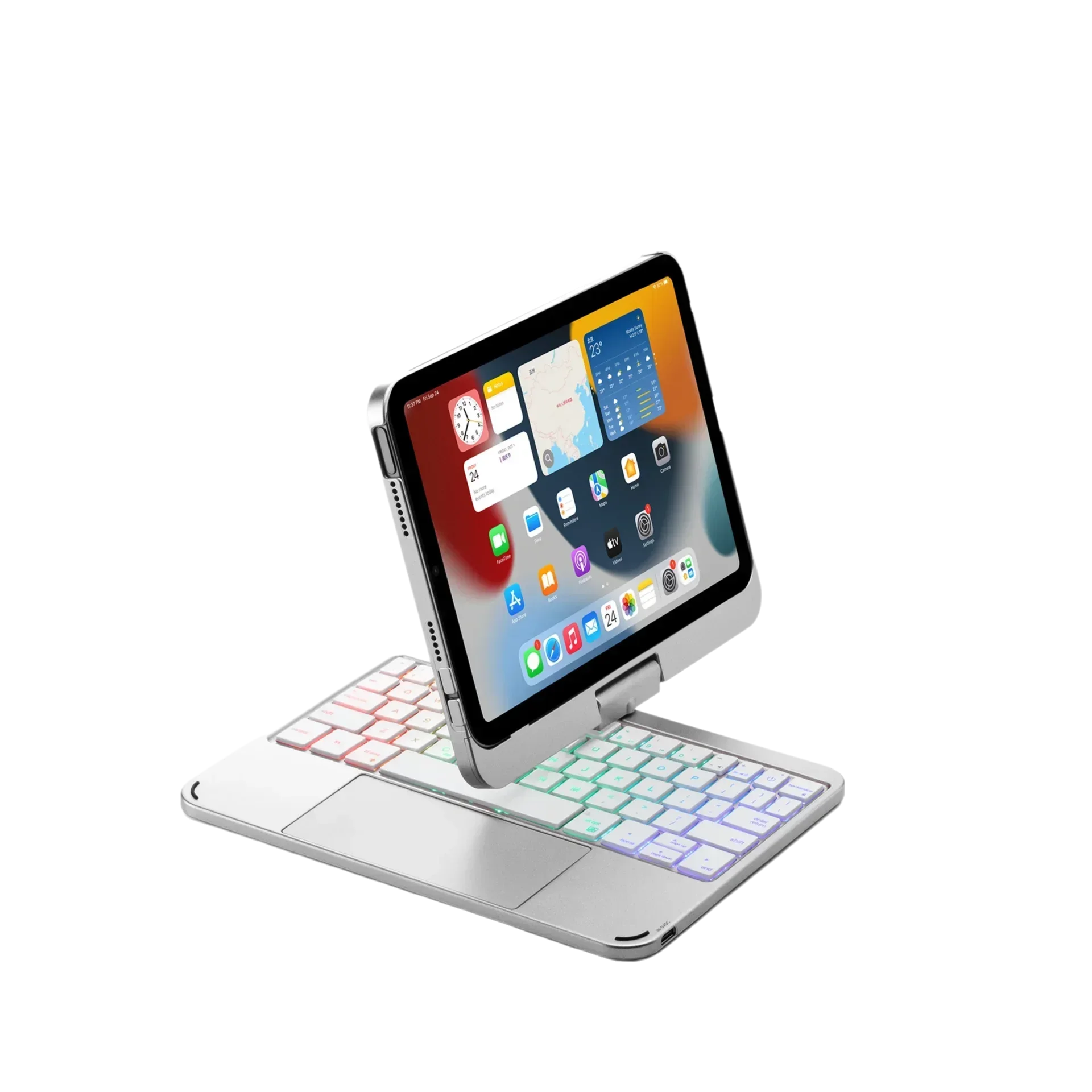 Magic Keyboard 360 Degree Rotation Cover for IPad Mini 7 A17 2024 Mini 6 8.3 Inch Backlit Keyboard Funda Case Russian Korean