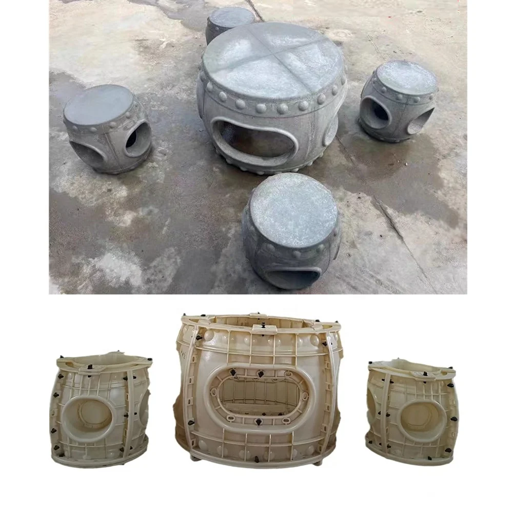 Plastic Precast Concrete Cement Table Seat Stone Bench Molds for Garden High Precision Moulds  Round Large Garden Decoration