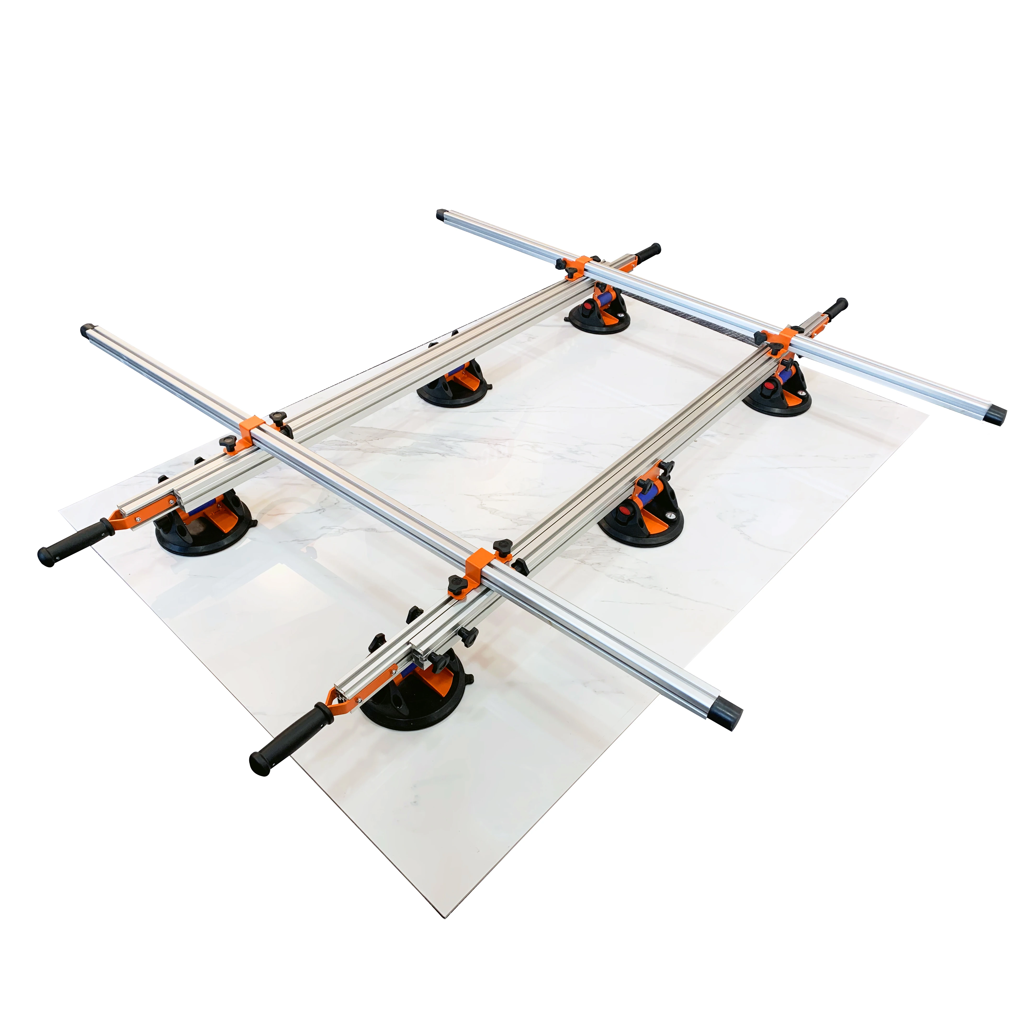 

JohnTools DB-CY slim system Heavy Duty slab trans with 6 vacuum suction cups for 3.2 metre large format ceramic sheet tiles tool