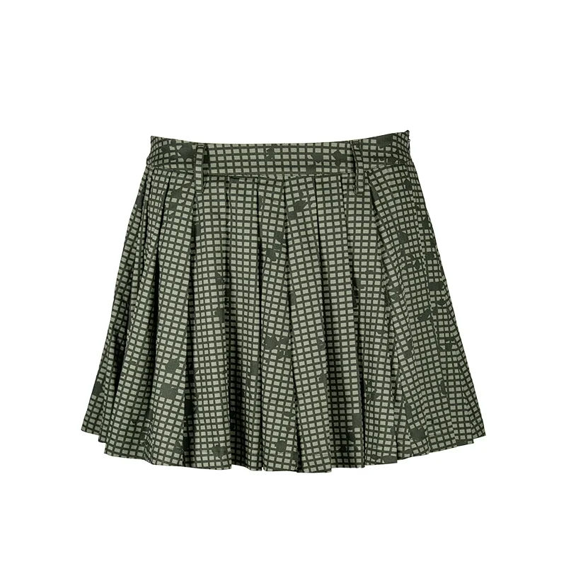 

SYMC Sand Night Camo Green Tabby Camo Pleated Skirt Skirt High Slit Female Tactical Skirt