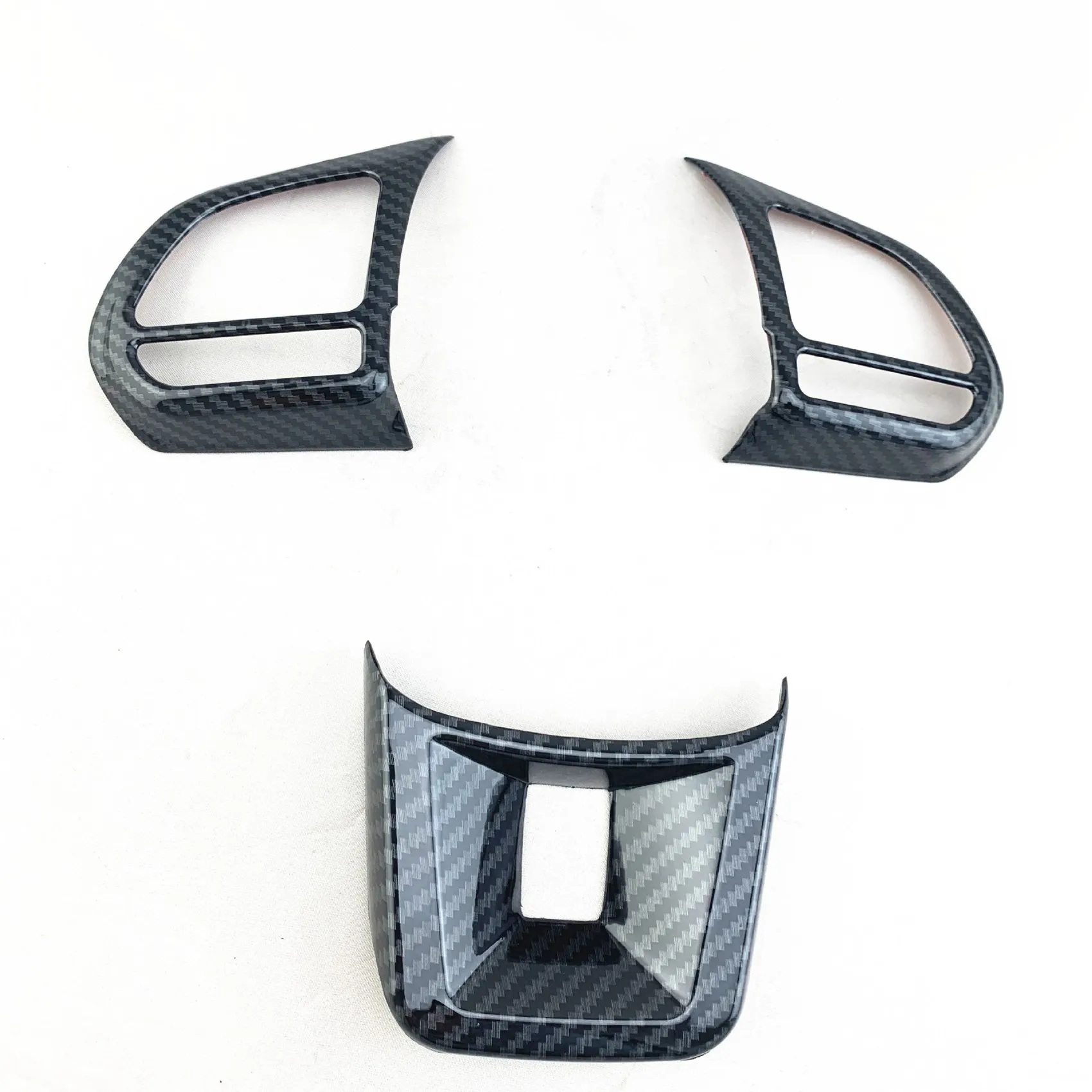 3Pcs/Set ABS Car Steering Wheel Button Cover Sticker Interior Decoration for MG5 MG6 MG HS ZS Car Styling Carbon fiber