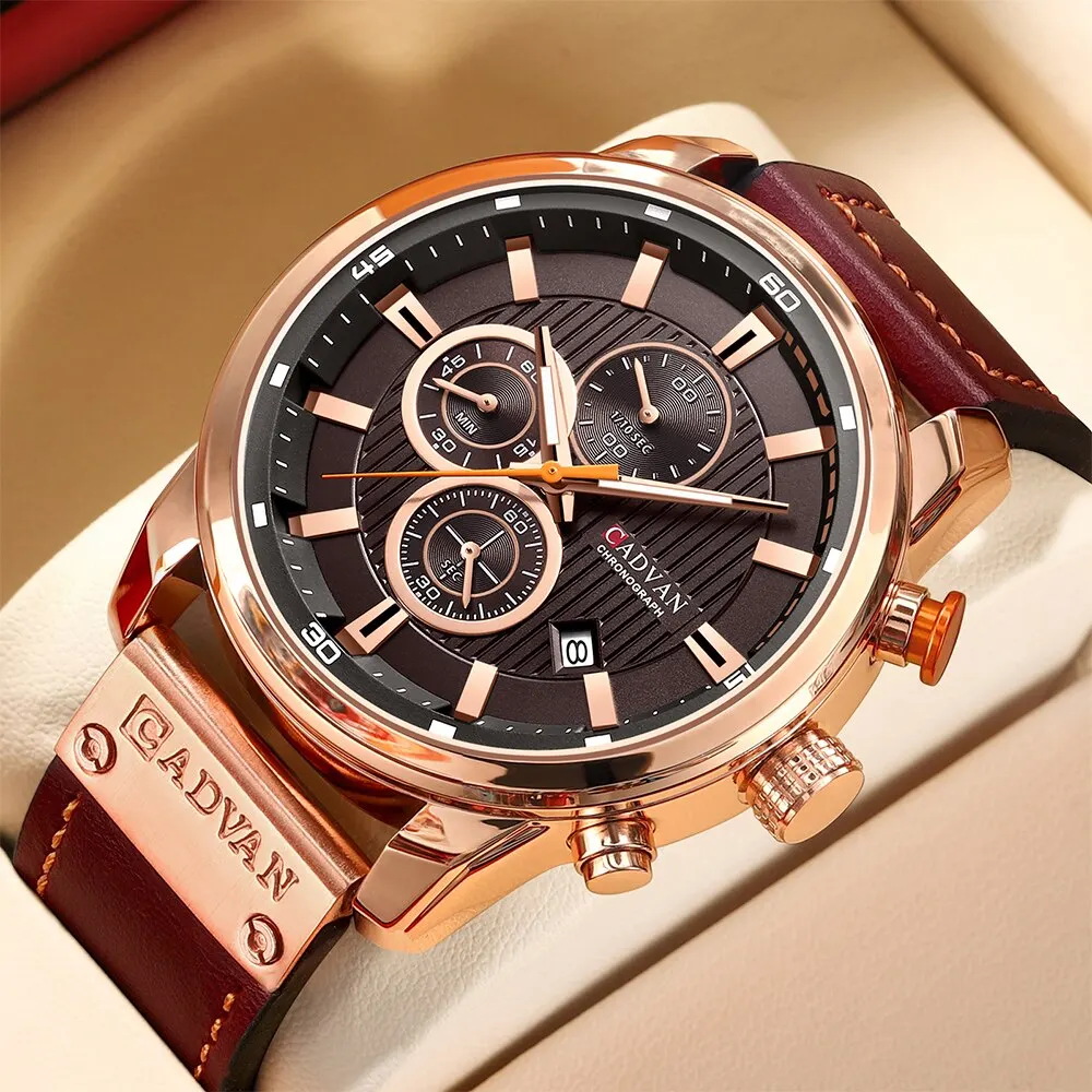 CADVAN Fashion Date Quartz Men orologi Top Brand Luxury orologio maschile cronografo Sport orologio da polso da uomo