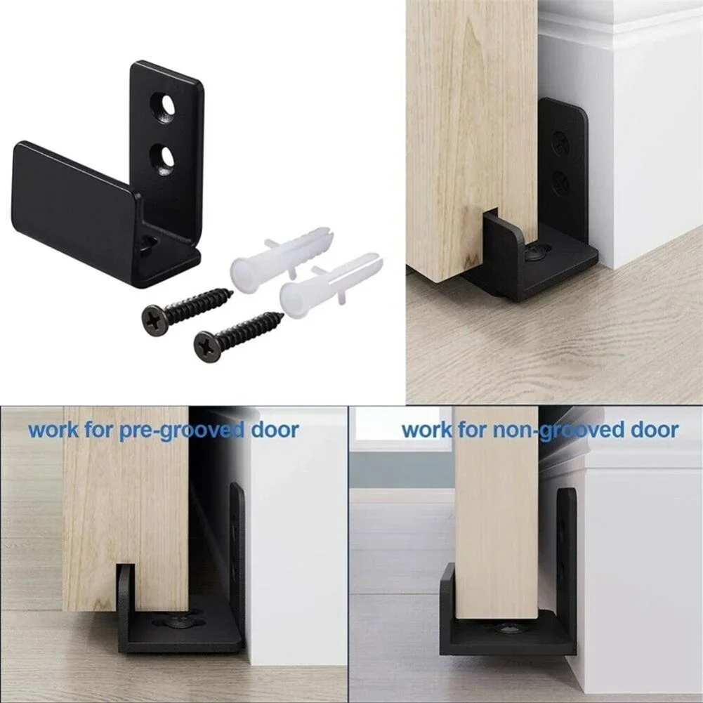 1pcs Sliding Barn Door Bottom Floor Guide Clips Adjustable Sliding Door Floor Guide Universal Door Guides Slotted Swing Stop