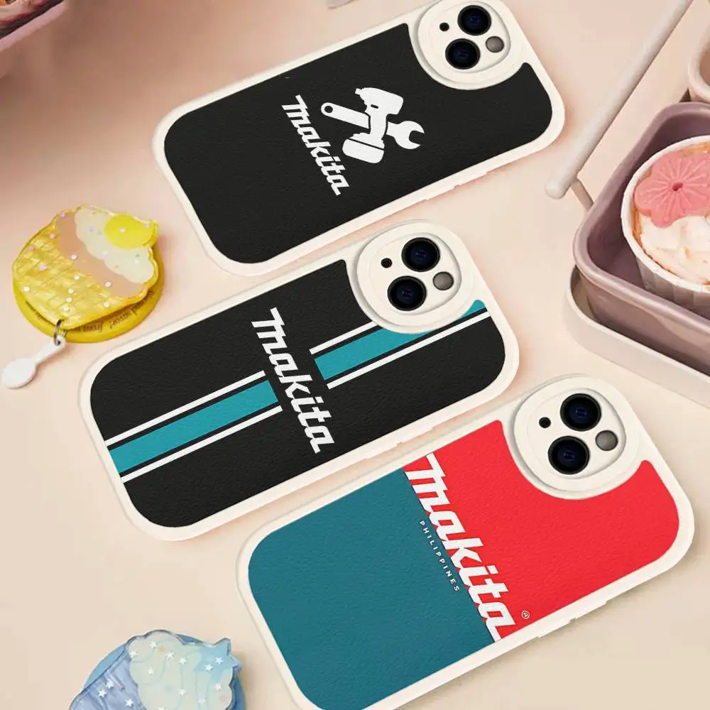 

M-Makita Phone Case For IPhone 16 15 14 13 12 11 Pro Max Plus Mini Leather Cover