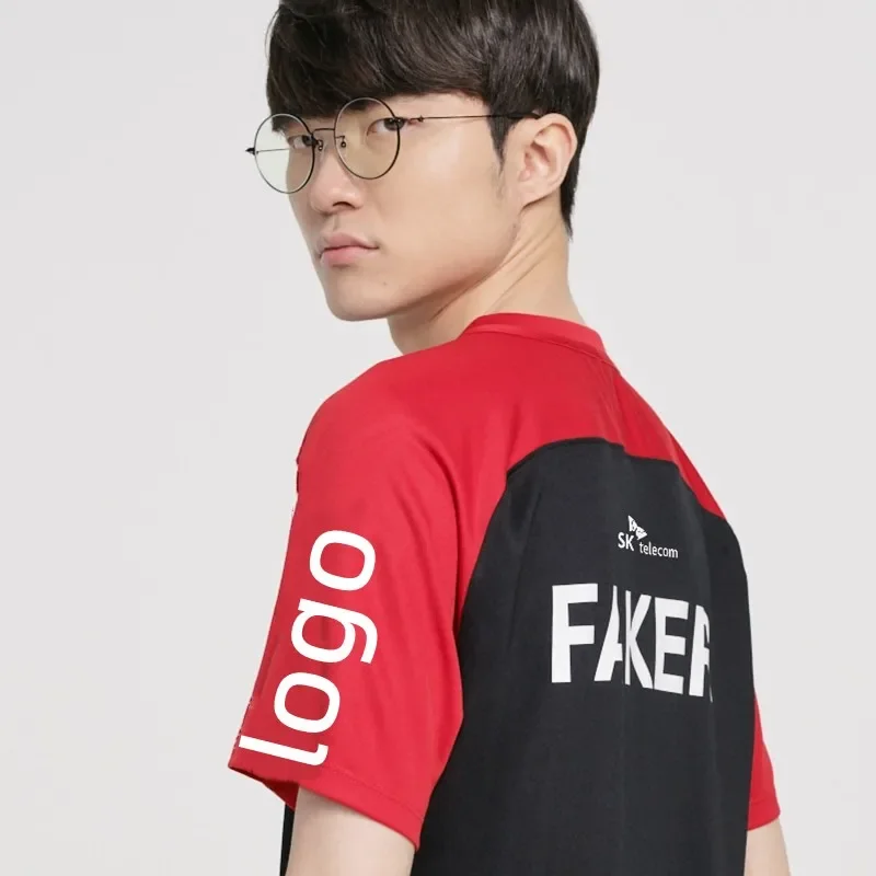 Camiseta de manga corta del juego del equipo T1, camisa con nombre personalizado, lol, LCK, SKT, Faker, gumayusi, Zeus, Keria, uniforme de verano, novedad de 2022