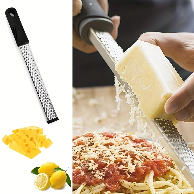 1pc Stainless Steel Multi Purpose Lemon Zester and Cheese Grater Effortless Ginger Shredding Vegetable Food Grating Kitchen Tool