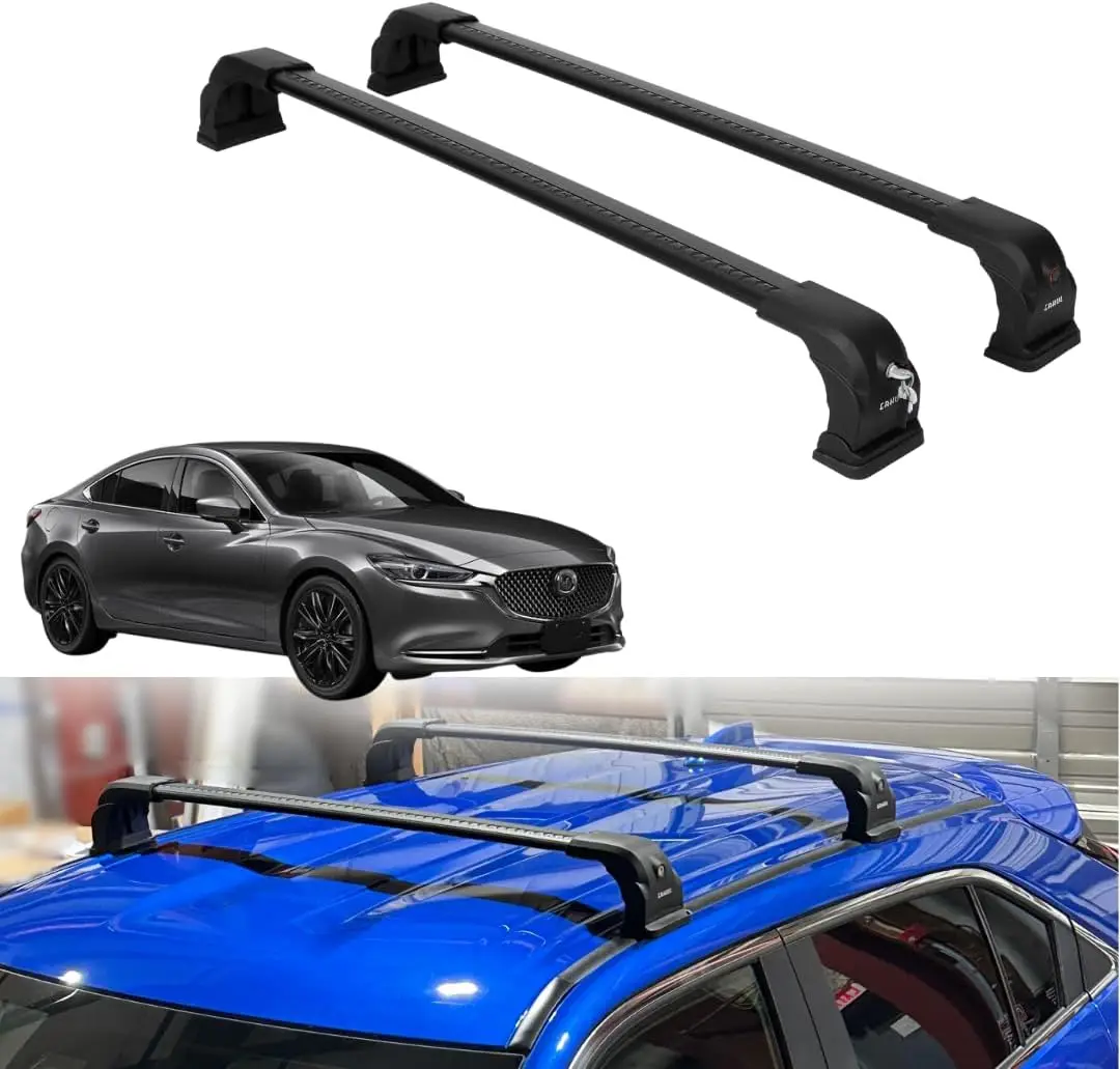 Roof Rack Cross Bars for Mazda 6 2010-2022 | Aluminum Crossbars with Anti Theft Lock for Rooftop | Compatible with Fixed Points