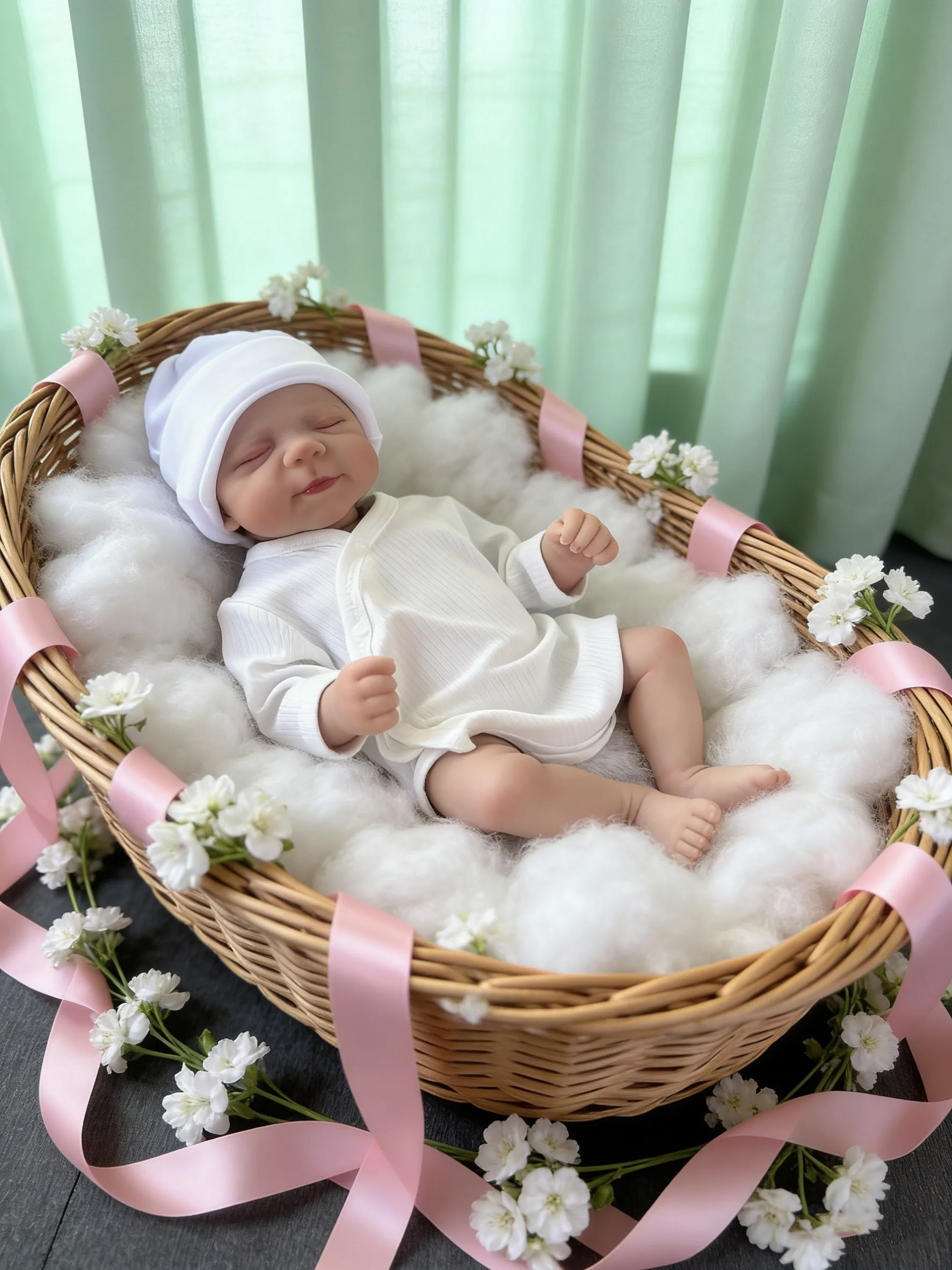 18 inch Slapen Pascale Levensechte Reborn Pop Handgeschilderd Haar Zichtbare Aderen Zachte Doek Lichaam Meerdere Lagen Schilderen 3D Huid