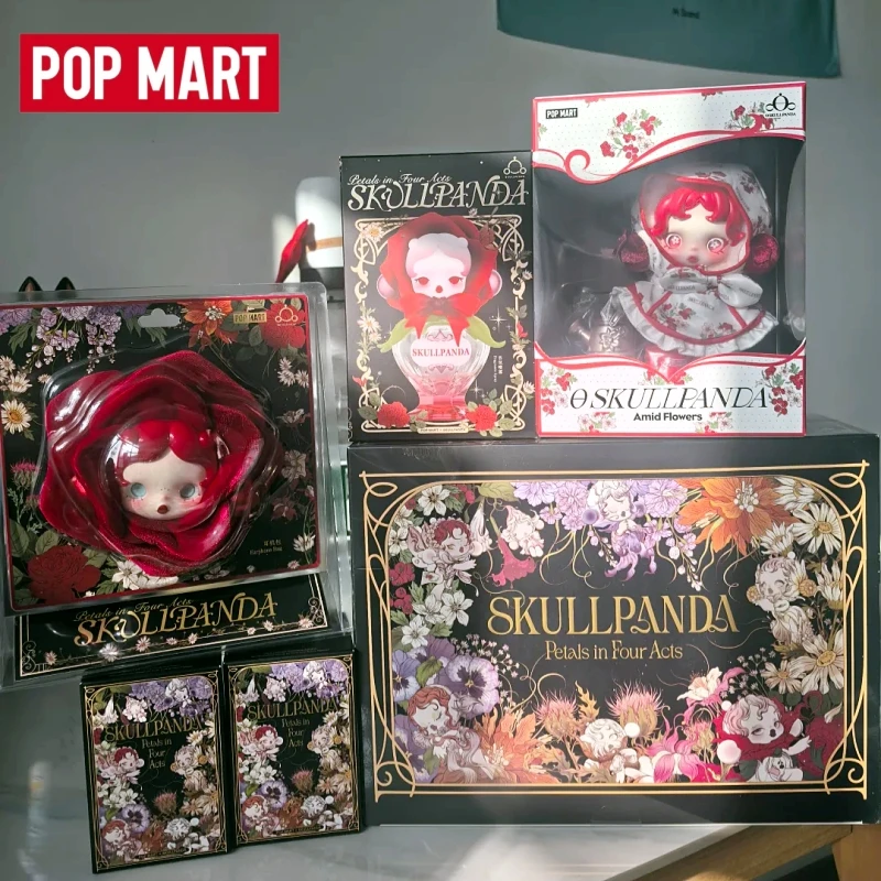 Hot POP MART Skullpanda Petals In Four Acts Mystery Blind Box Perfume Spray Figurine Toy Trendy Collectible Decor Surprise Gift