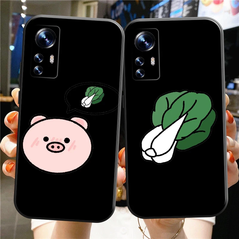 Funny Cabbage Pig Couple Phone Case For Xiaomi Redmi Note 10 11 Pro 9 9A 9C 9T For Redmi Note 9 Pro Note 7 8 8T Cartoon Cover