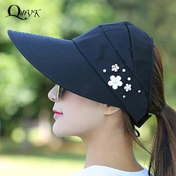 Womens Ladies Summer Wide Brim Foldable Sun Hat Anti-UV Beach Visor Caps Hats