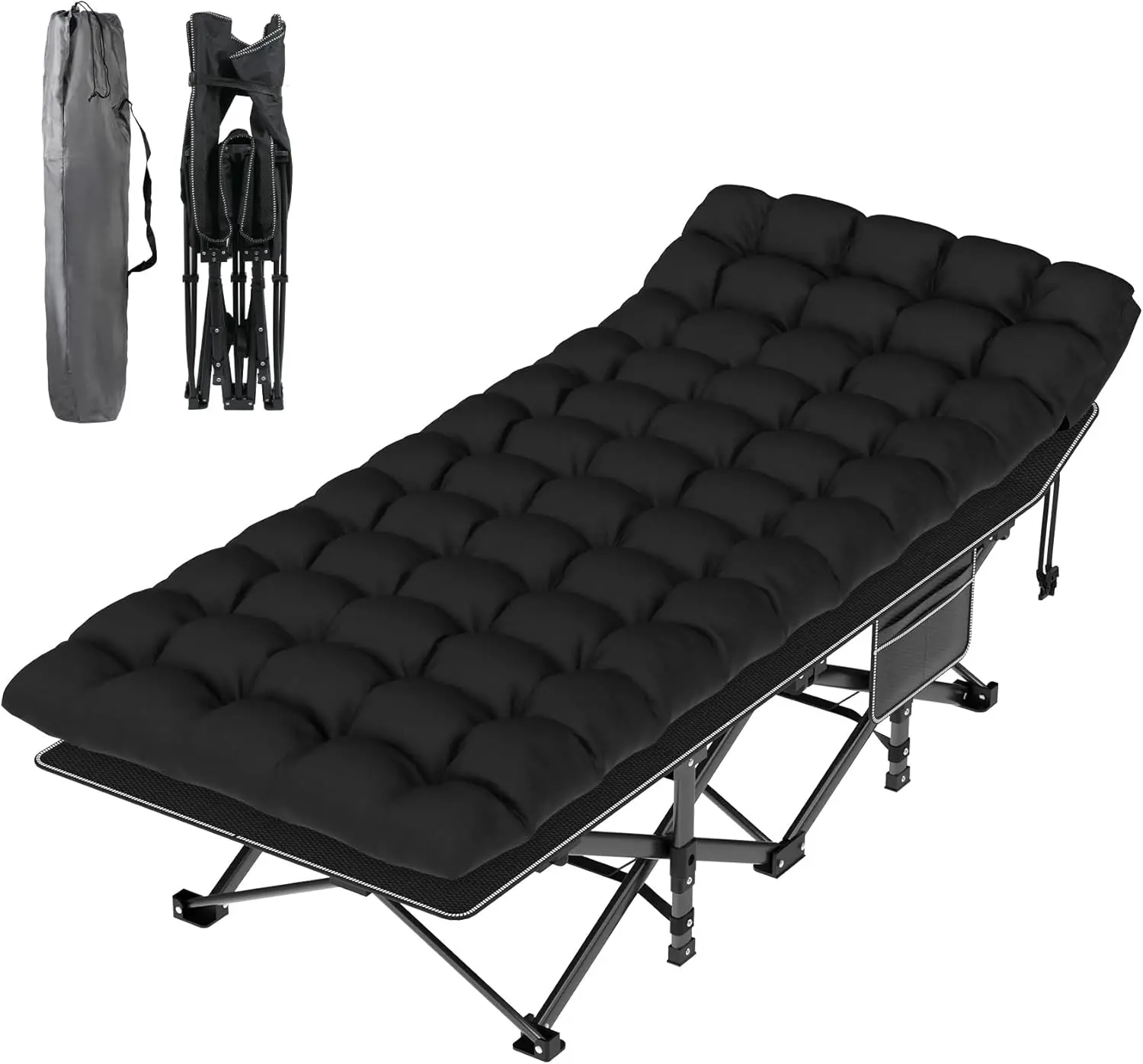 

Складная походная кроватка для взрослых с мягкой подушечкой, портативная уличная спальная кроватка для кемпинга, пляжа, путешествий