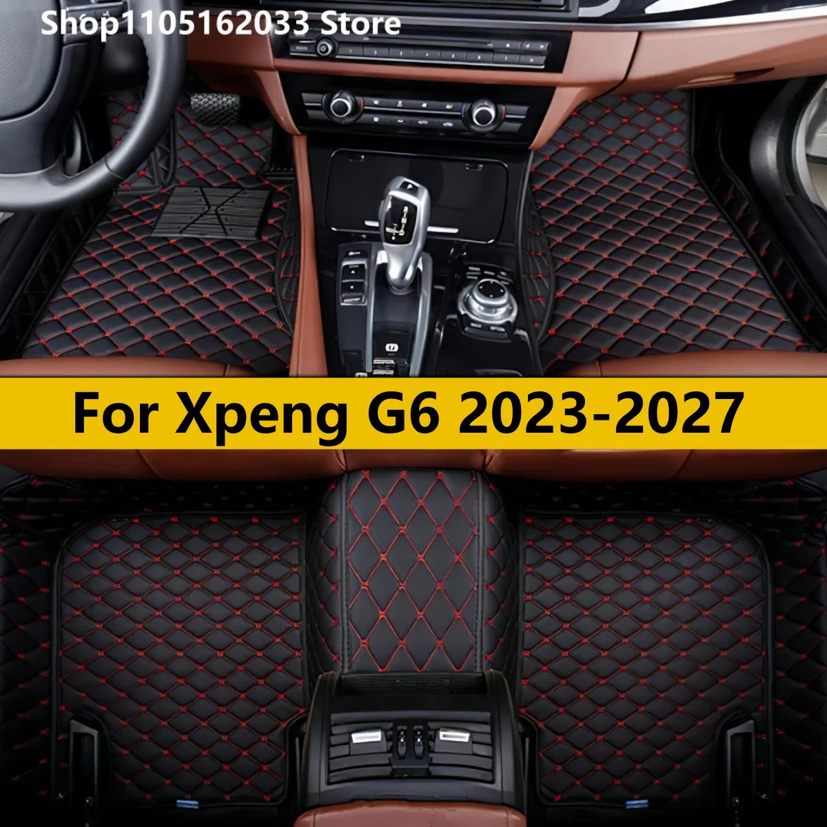 

Для Xpeng G6 2023 2024 2025 2026 2027 Автомобильные коврики Авто Кожаные коврики для ног Коврики спереди и сзади Полный комплект всепогодных ковров