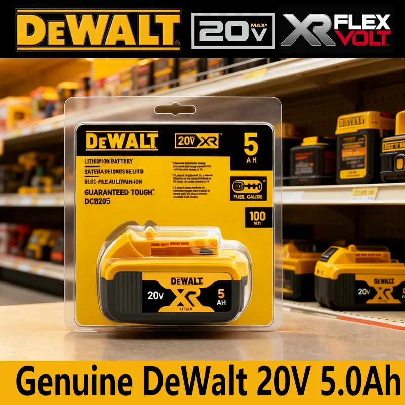 Оригинальный аккумулятор DEWALT 20 В, 5 Ач, 6 Ач, DCB205 DCB206, аккумулятор для электроинструментов 20 В MAX для литий-ионного аккумулятора DCB200 DCB184