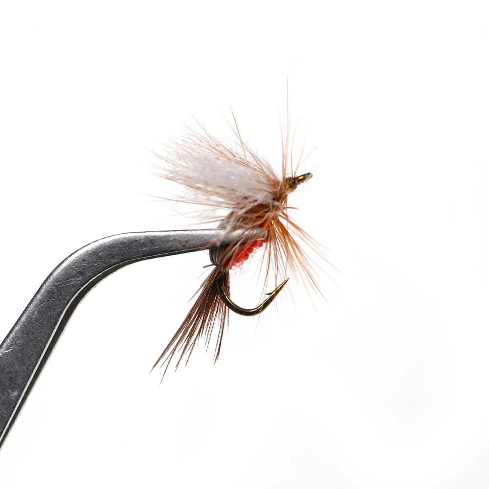 6 Stück # 10 # 12 # 14 # 16 # 18 Adams Trockenfliegen-Haken mit Widerhaken, Leichter Hendrickson Forellen-Angelköder, Mayfly, Caddis, Midge, Angelfliegen für Erwachsene – Detail 22