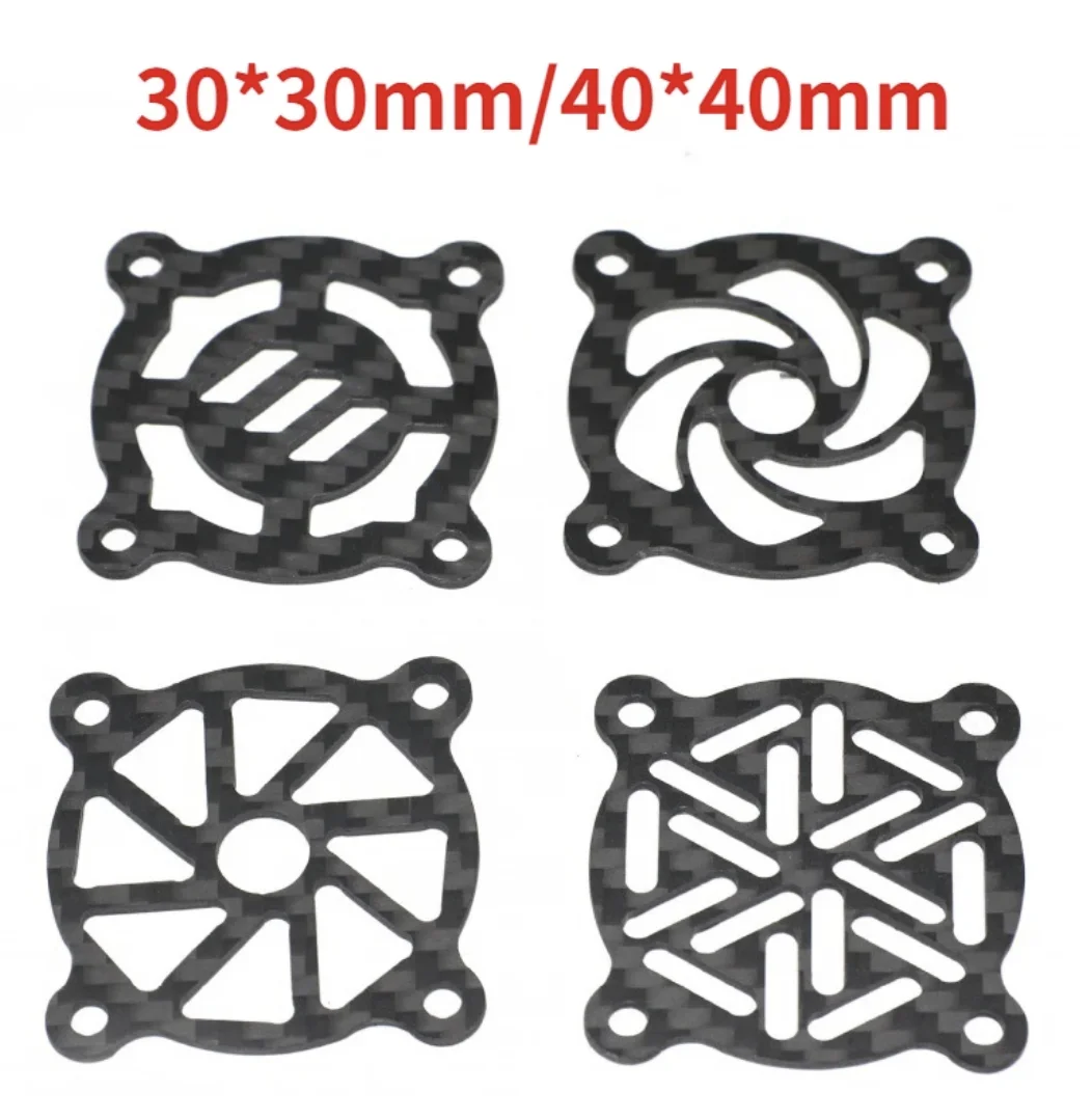 Carbon Fiber 40x40mm 30x30mm Cooling Fan Cover, M3*14mm Mount, Lightweight Heat Dissipation for RC Motor ESC Protection