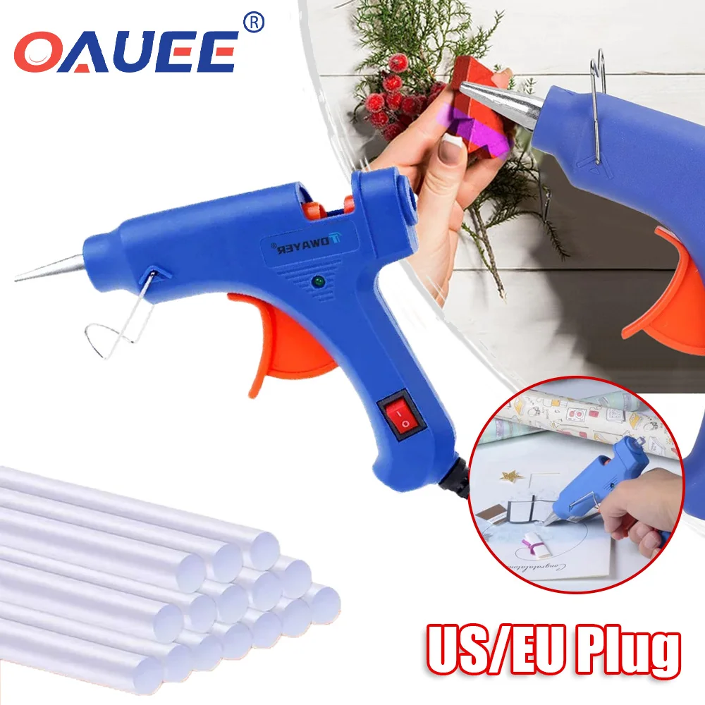 

Hot Melt Glue Gun with 7mm*100m Glue Sticks 20W Electric Mini Household Heat Temperature Thermo Tool Handmade Tools US/EU Plug