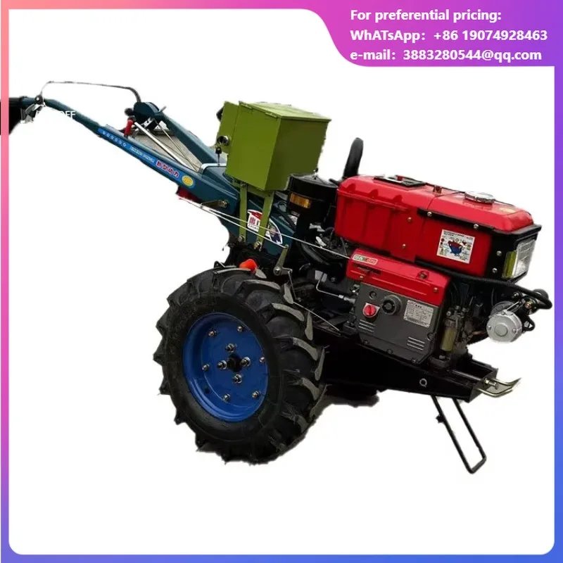 China Agriculture Machine 12HP 15HP 18HP Diesel Two Wheel Walk Behind Cultivator Rotary Mini Power Tiller Walking